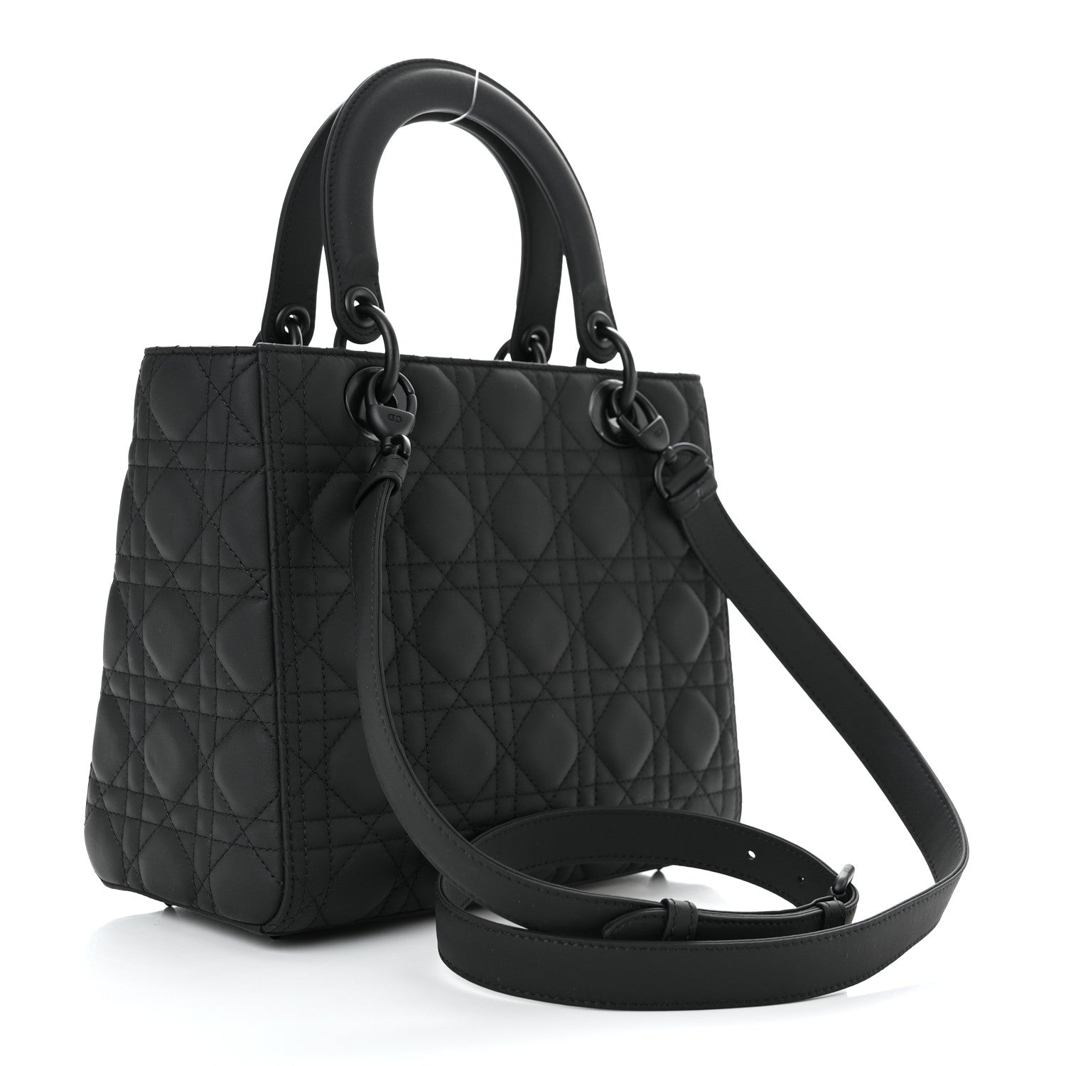 Christian Dior Ultra Matte Calfskin Cannage Medium Lady Dior Black 2 of 11