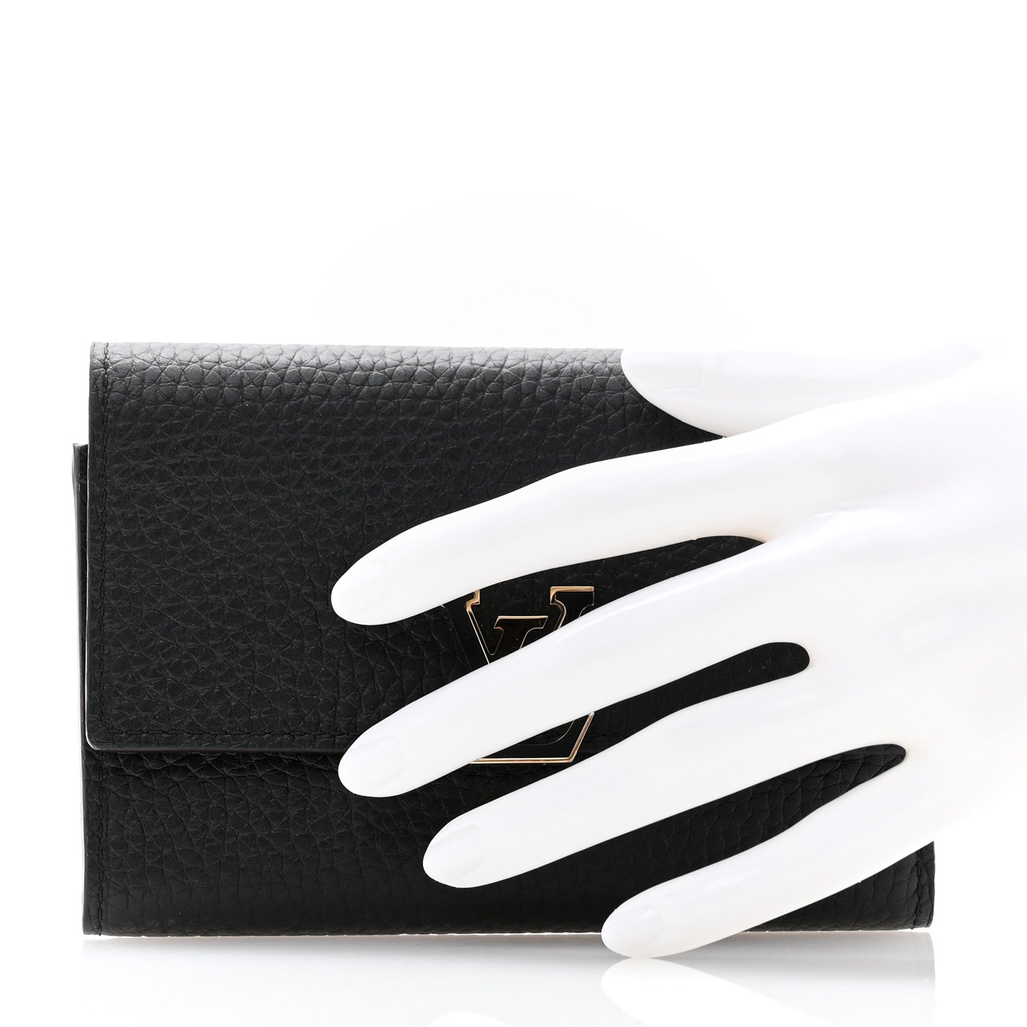 Louis Vuitton Taurillon Capucines Compact Wallet Black 2 of 7