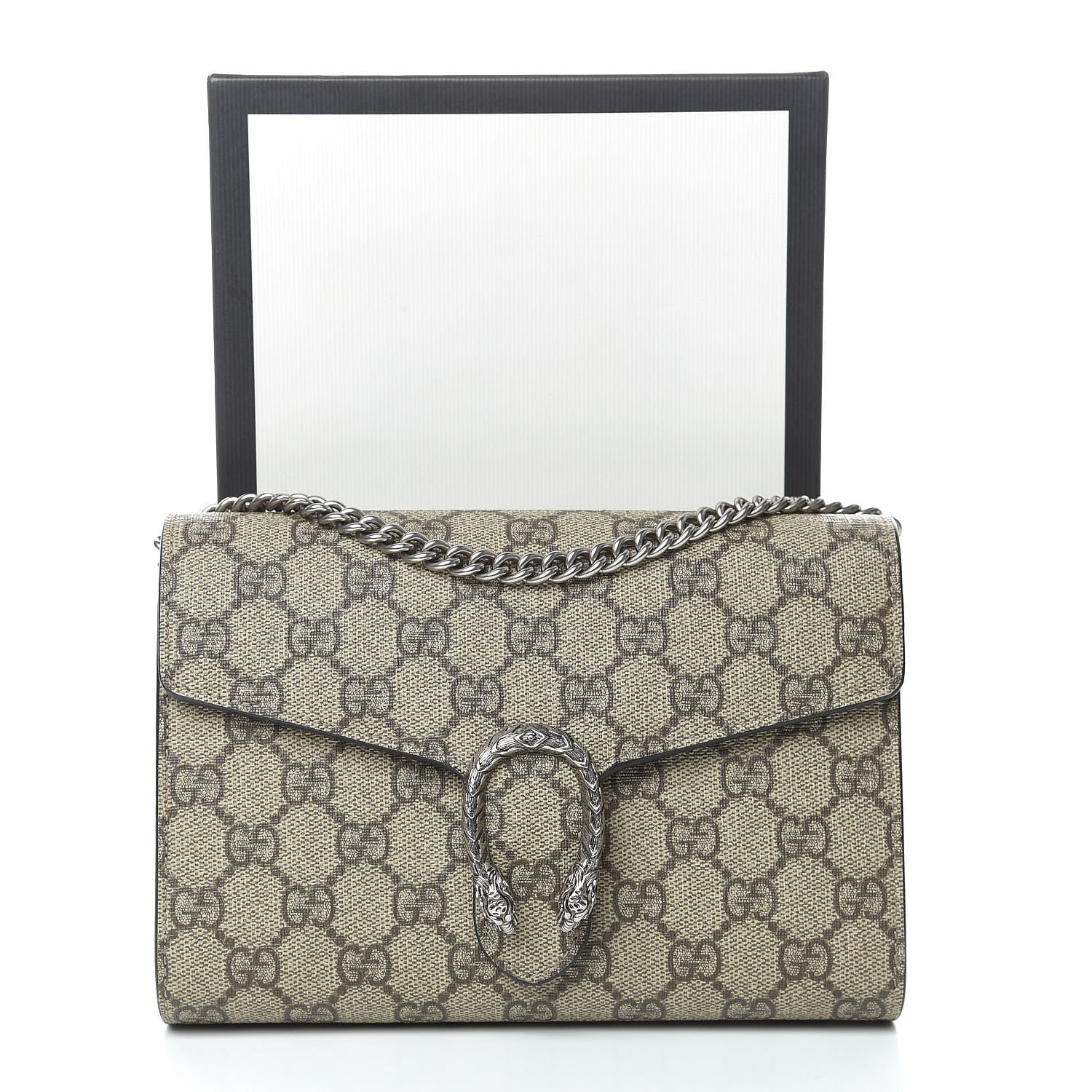 Gucci GG Supreme Monogram Mini Dionysus Chain Wallet Beige Black 11 of 11
