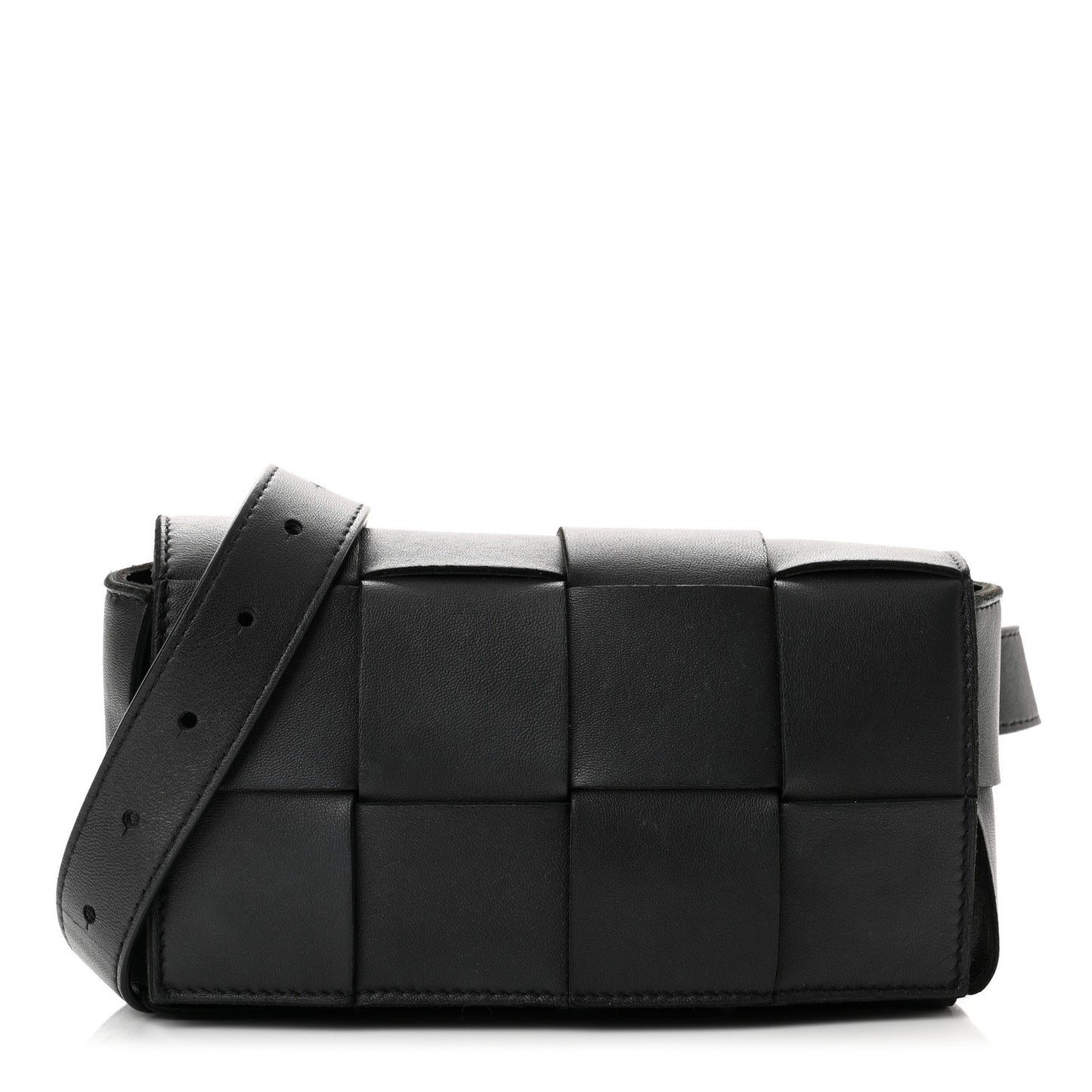 Nappa Maxi Intreccio The Belt Cassette Bag Black