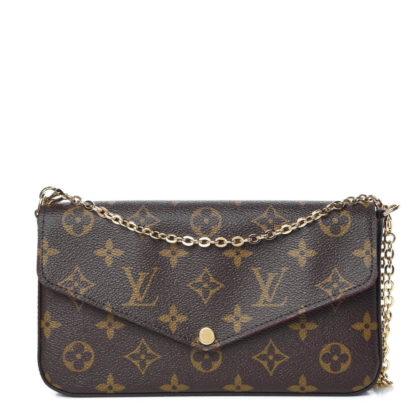 Monogram Pochette Felicie Chain Wallet Fuchsia