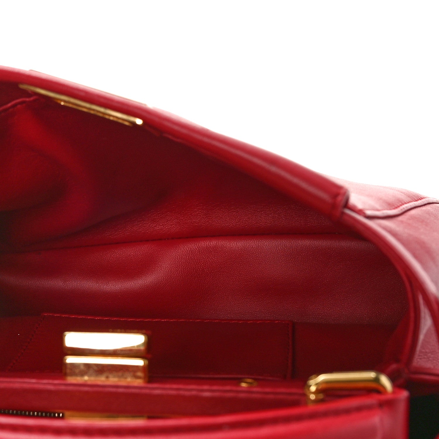 Fendi Nappa Mini Peekaboo Iconic Satchel Flamma 5 of 8