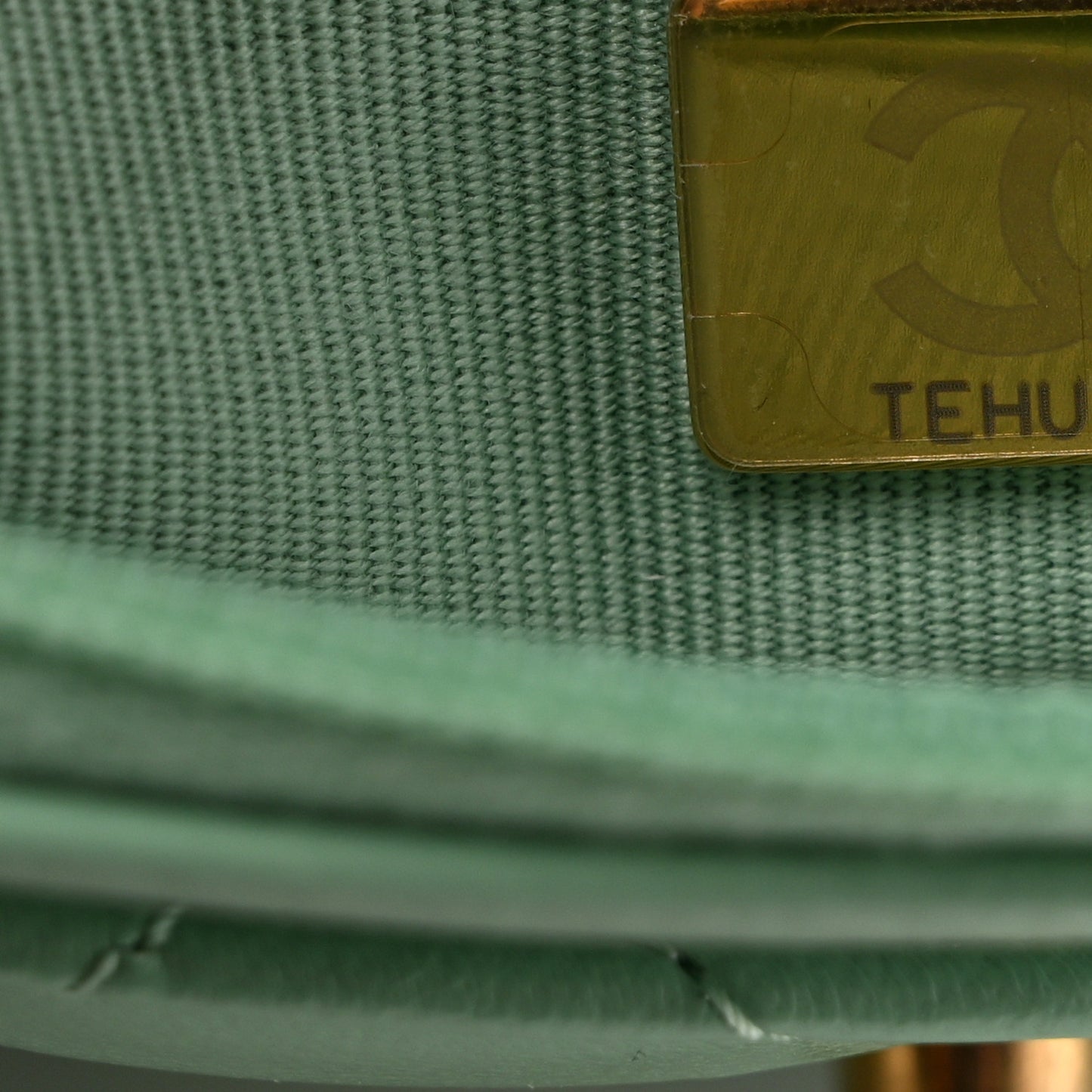 Lambskin Quilted Logo WOC Wallet On Chain Green