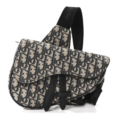 Christian Dior Oblique Mens Mini Saddle Bag Blue 1 of 9