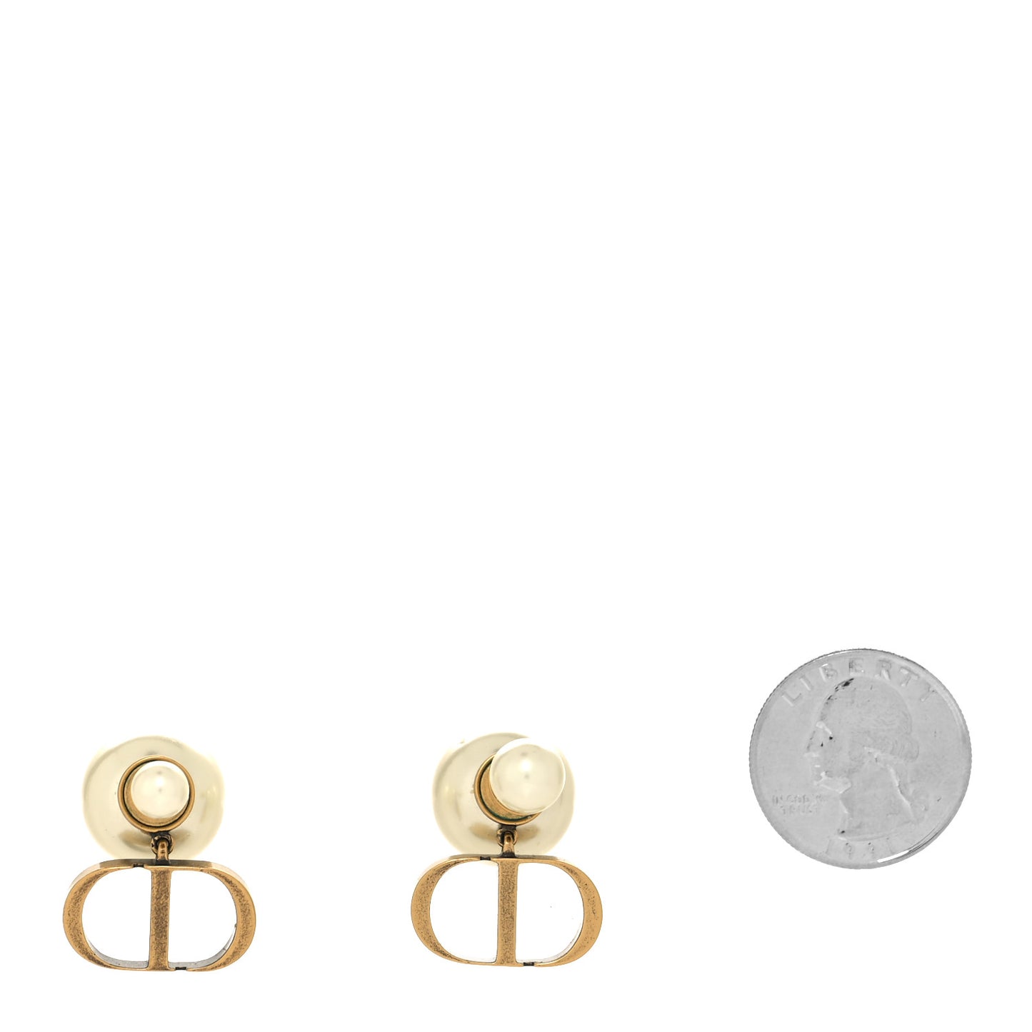 Pearl Logo Earrings Gold