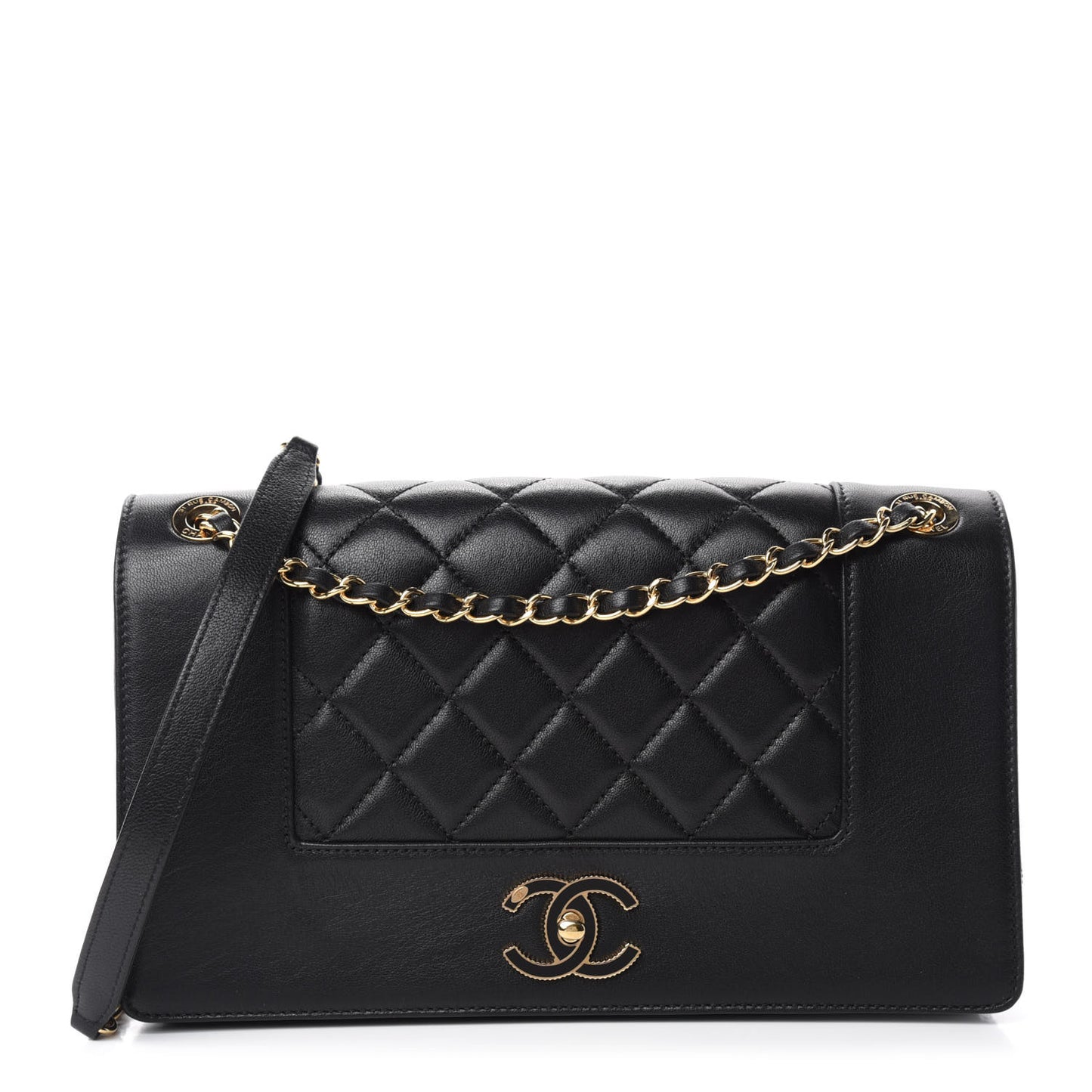 Sheepskin Quilted Vintage Mademoiselle Flap Black