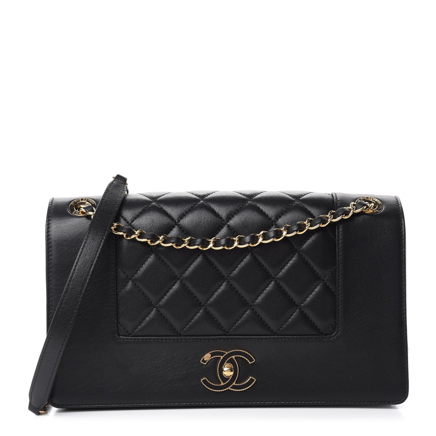 Chanel Sheepskin Quilted Vintage Mademoiselle Flap Black 1 of 11