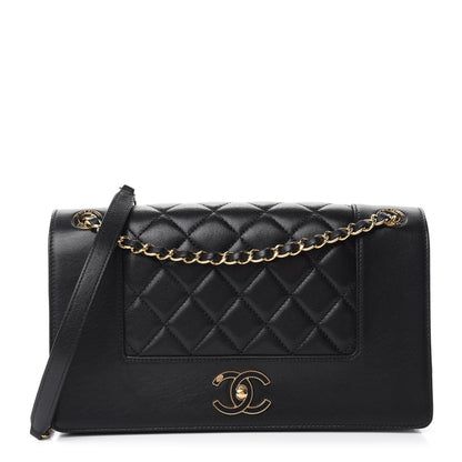 Chanel Sheepskin Quilted Vintage Mademoiselle Flap Black 1 of 11