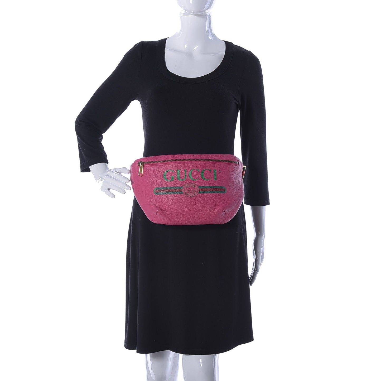 Grained Calfskin Logo Belt Bag Pink
