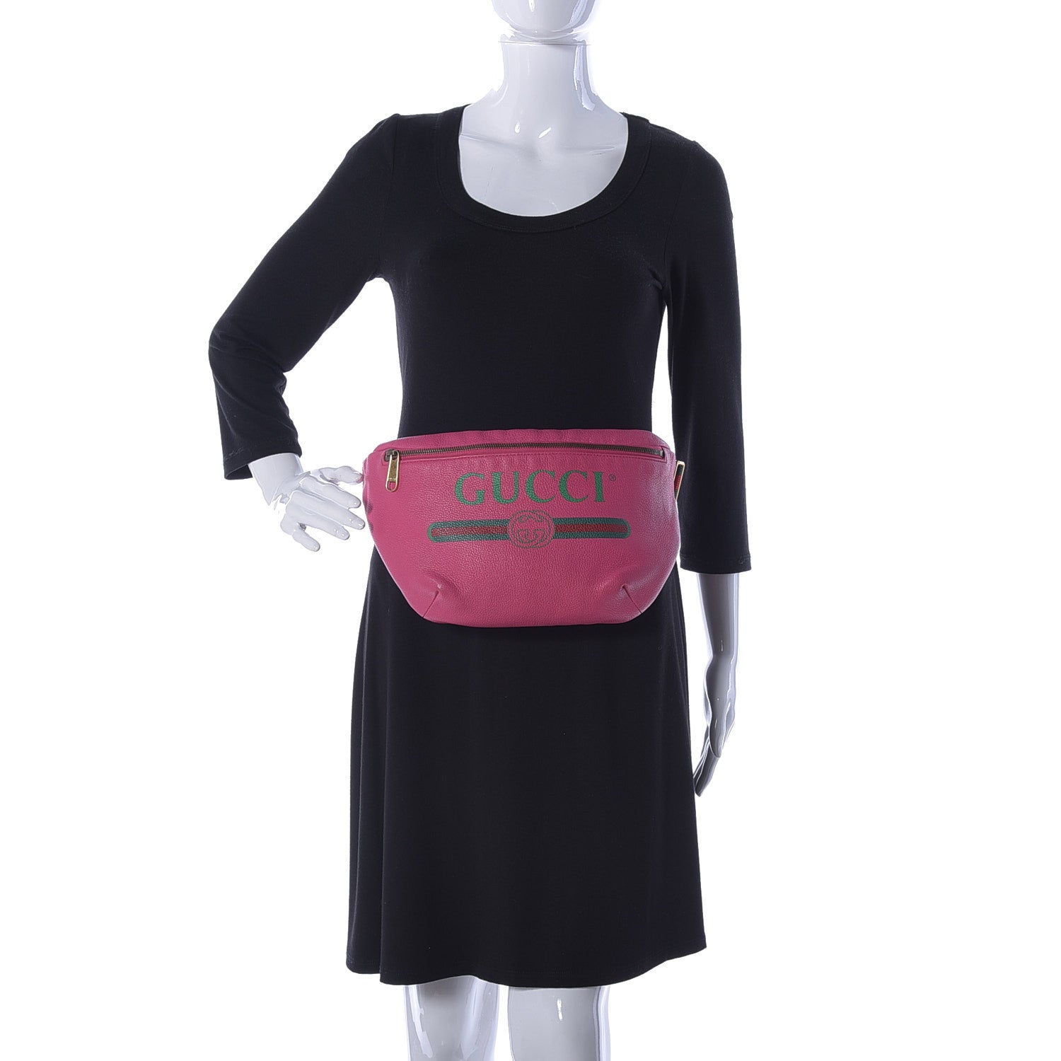 Gucci Grained Calfskin Logo Belt Bag Pink 2 of 17