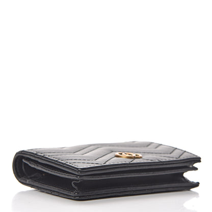 Gucci Calfskin Matelasse GG Marmont Card Case Wallet Black 4 of 8