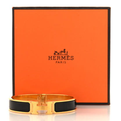 Hermes Enamel Narrow Clic Clac H Bracelet PM Black 5 of 5