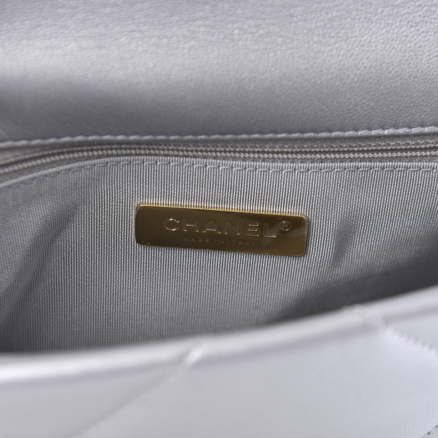 Chanel Metallic Goatskin Quilted Medium 19 Flap Silver 8 of 11