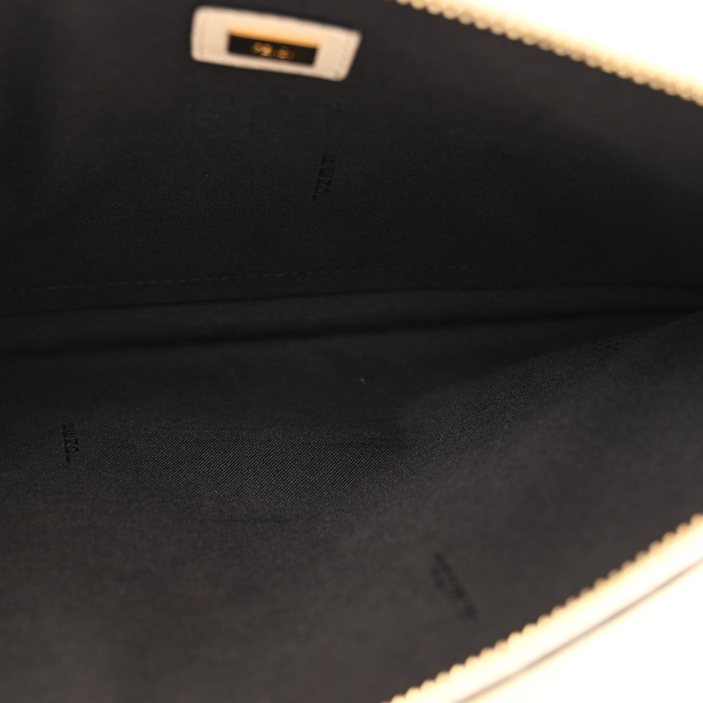 Vitello King Logo Embossed Medium Flat Pouch White Ice