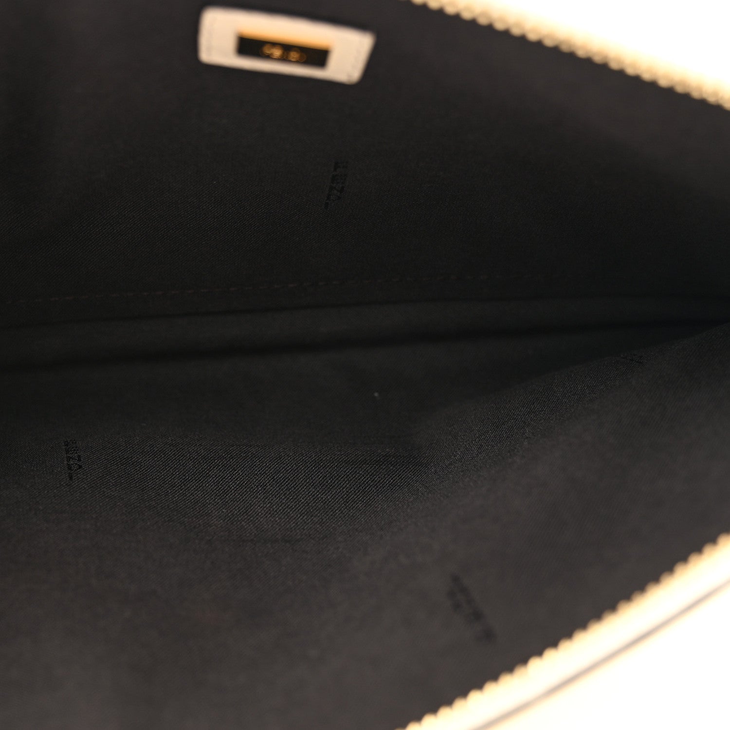 Fendi Vitello King Logo Embossed Medium Flat Pouch White Ice 5 of 8
