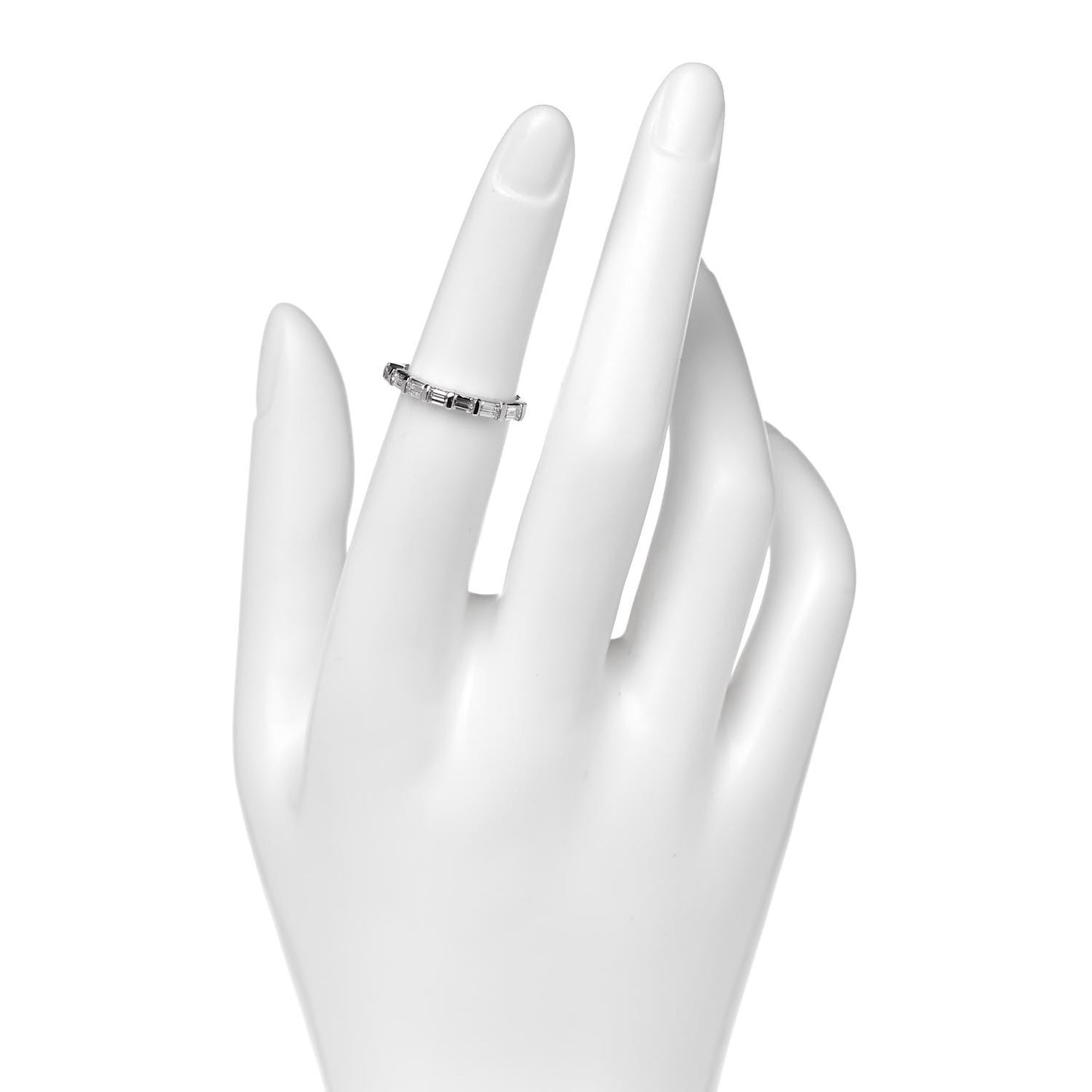 Platinum Diamond Baguette Band Ring 48 4.5