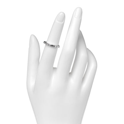 Tiffany Platinum Diamond Baguette Band Ring 48 4.5 2 of 5