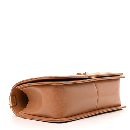 Chanel Caviar Quilted Medium Boy Flap Light Brown 4 of 10