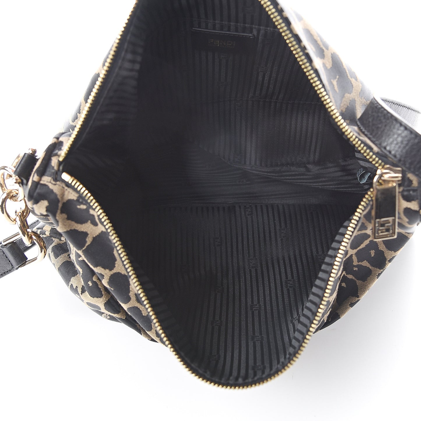 Jacquard Leopard Print Mia Shoulder Bag Taupe Black