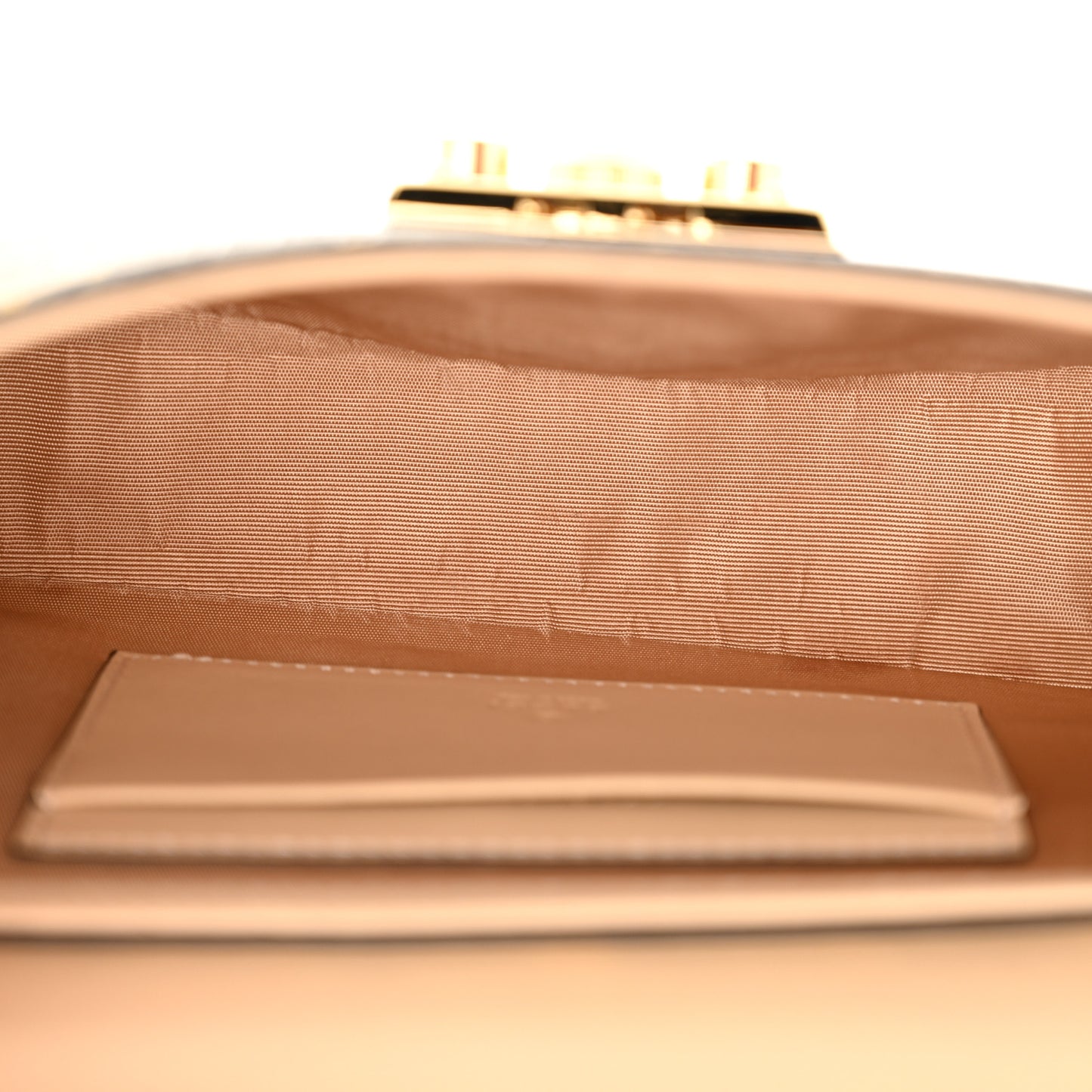 GG Supreme Monogram Calfskin Horsebit Print Mini Padlock Top Handle Shoulder Bag Beige Ebony Light Pink