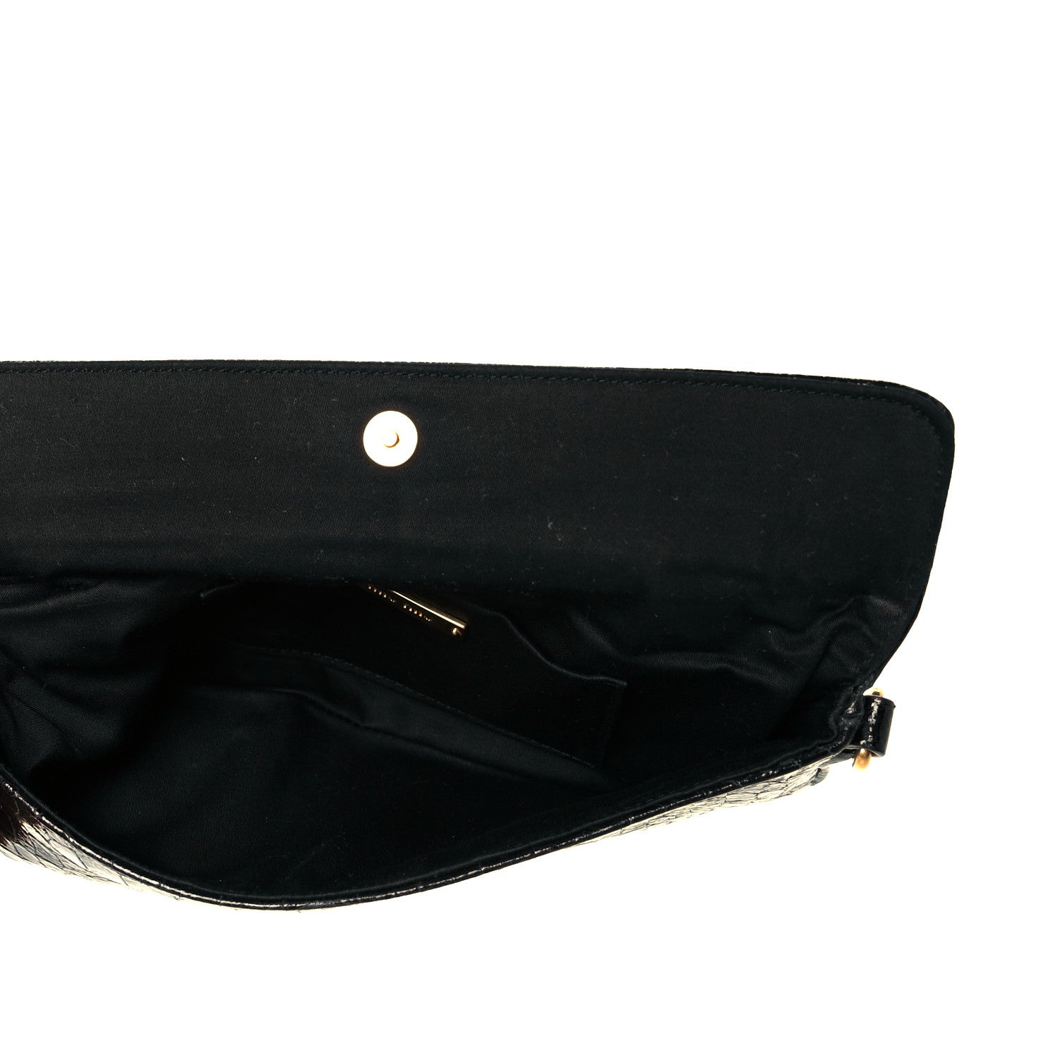 Miu Miu Vernice Crocodile Embossed Calfskin Pochette Black 6 of 6