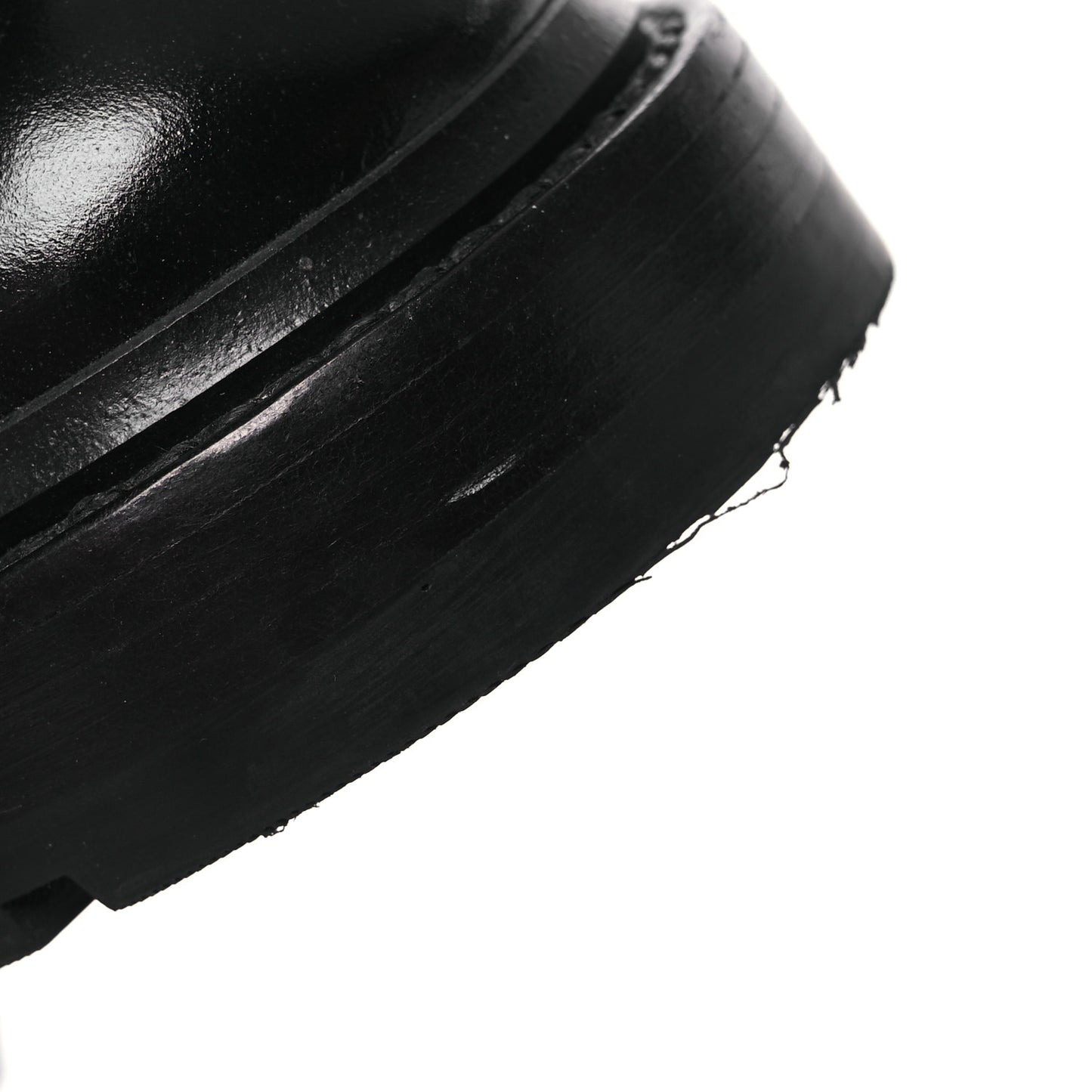 Shiny Calfskin Quilted Lace Up Combat Boots 37 Black