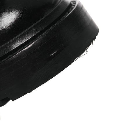Chanel Shiny Calfskin Quilted Lace Up Combat Boots 37 Black 12 of 14