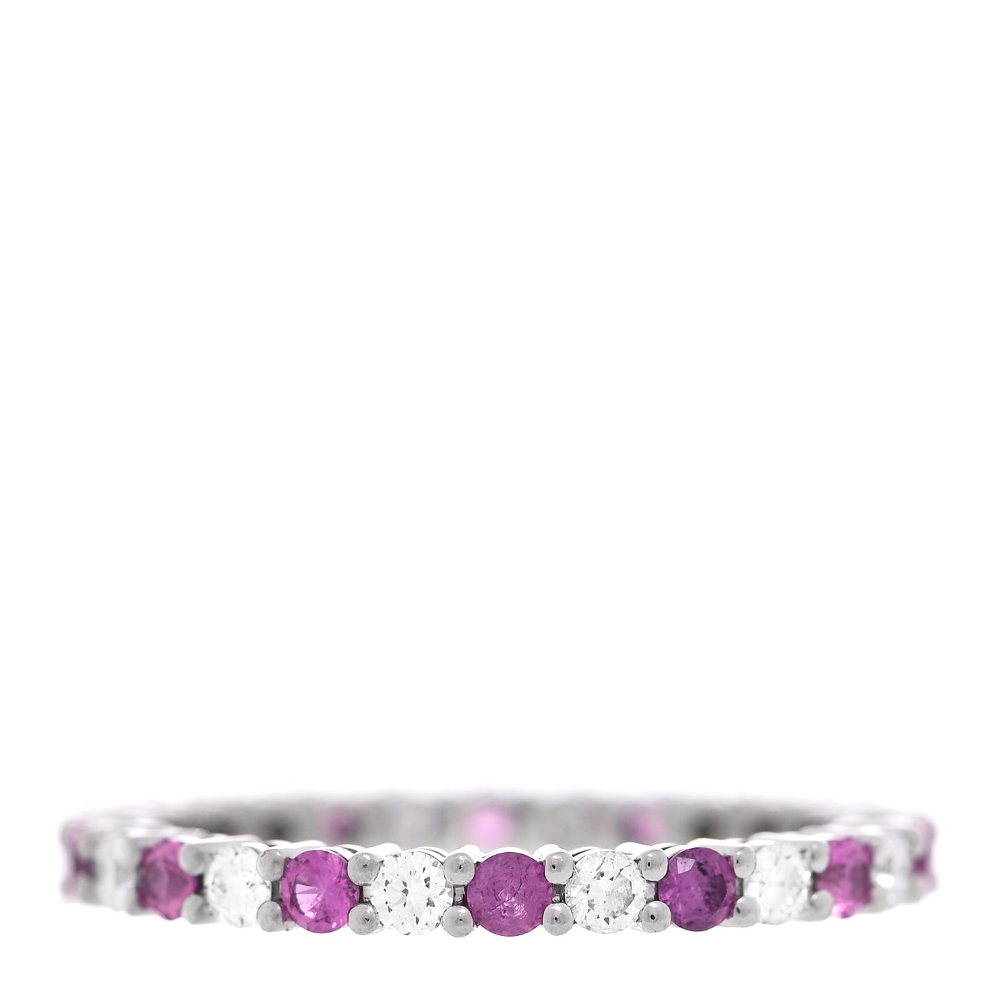 Platinum Diamond Pink Sapphire Embrace Eternity Ring 53 6.25