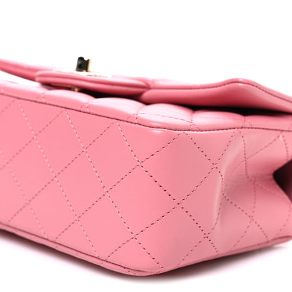 Chanel Lambskin Quilted Mini Top Handle Rectangular Flap Pink 10 of 11
