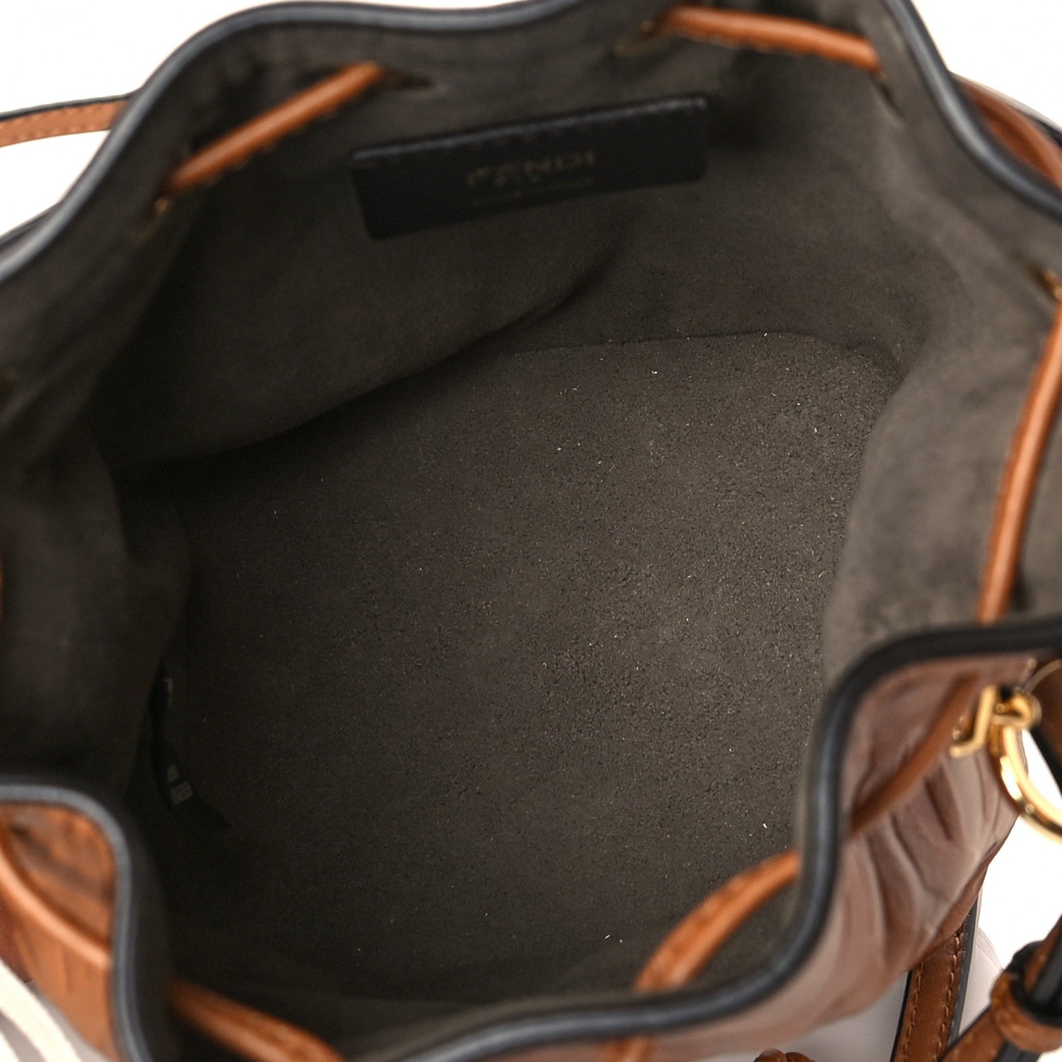 Fendi Vitello Cristallo Nature F is Fendi FF 1974 Embossed Mini Mon Tresor Bucket Bag Cuoio 5 of 10