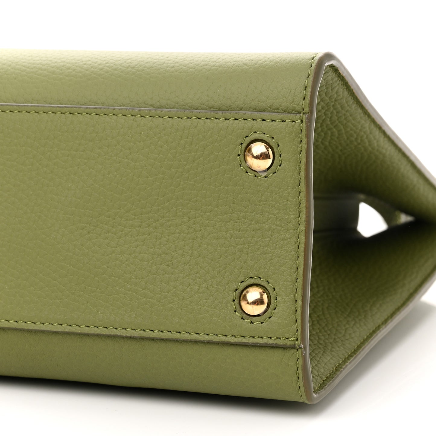Grained Calfskin Small Frances Tote Spruce Green