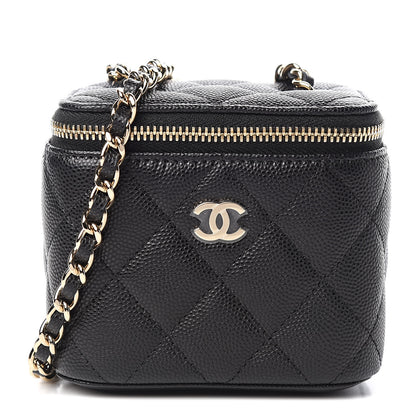 Chanel Caviar Quilted Mini Vanity Case With Chain Black 1 of 11