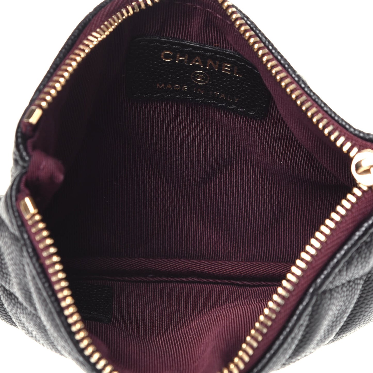 Caviar Quilted Small Cosmetic Case Black