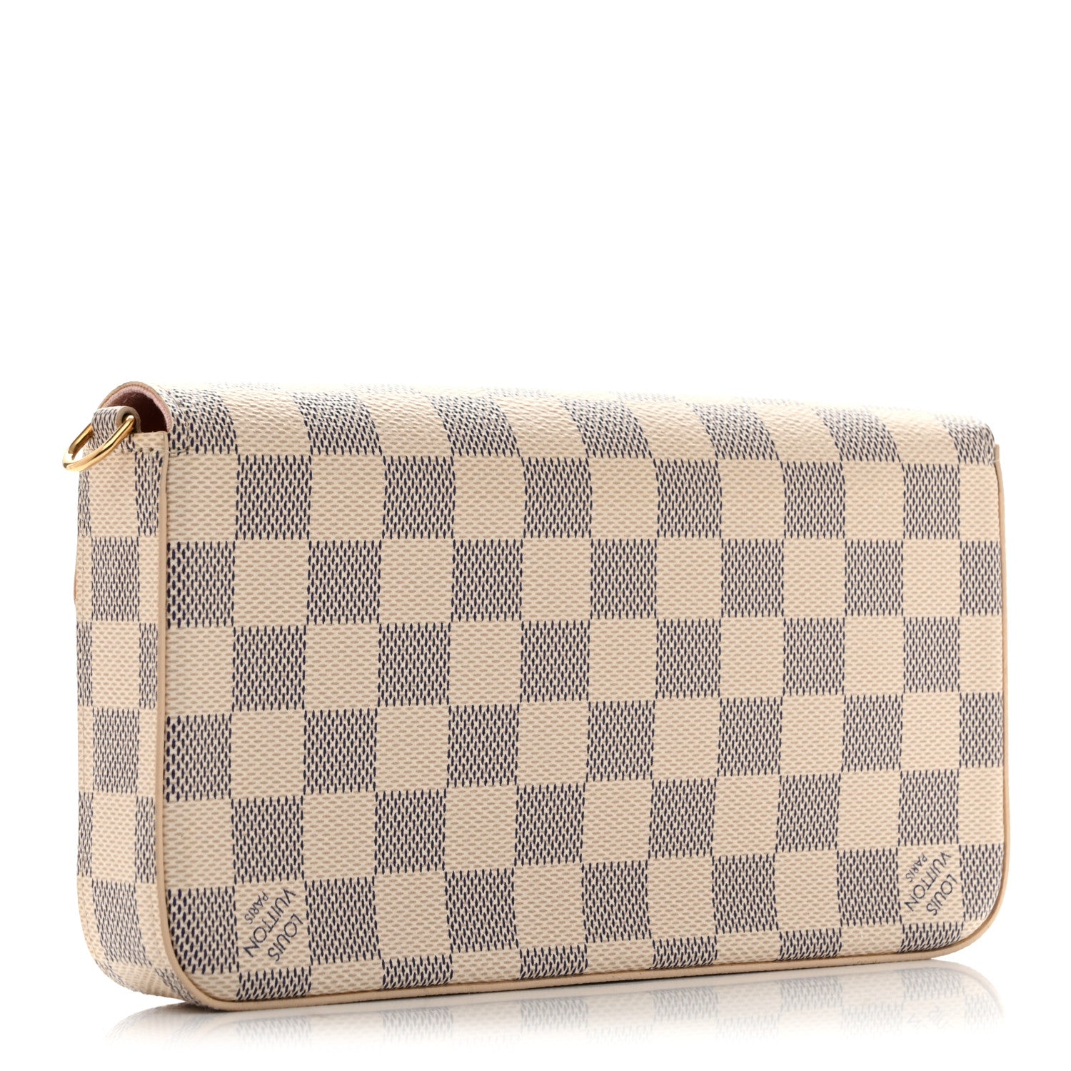 Louis Vuitton Damier Azur Pochette Felicie Chain Wallet Rose Ballerine 3 of 11