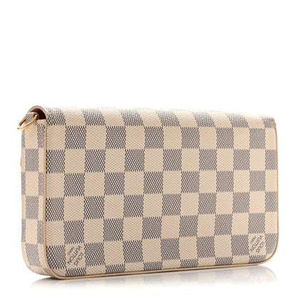 Louis Vuitton Damier Azur Pochette Felicie Chain Wallet Rose Ballerine 3 of 11