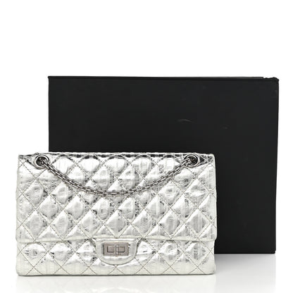 Chanel Metallic Calfskin Striped 2.55 Reissue Flap Silver 11 of 11