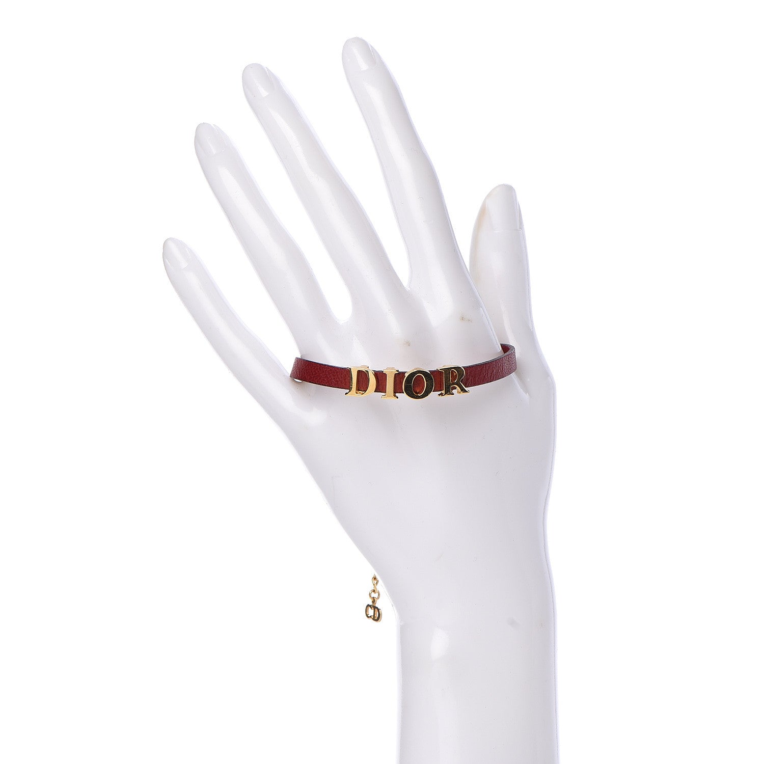 Christian Dior Calfskin Logo Bracelet Red 2 of 4