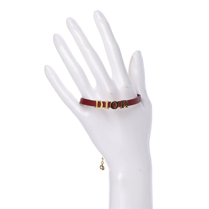 Christian Dior Calfskin Logo Bracelet Red 2 of 4