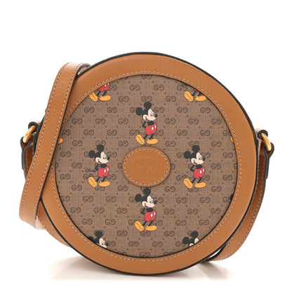 Gucci X DISNEY Mini Vintage GG Supreme Monogram Mickey Mouse Round Shoulder Bag Beige Vintage Sun Oil 1 of 11