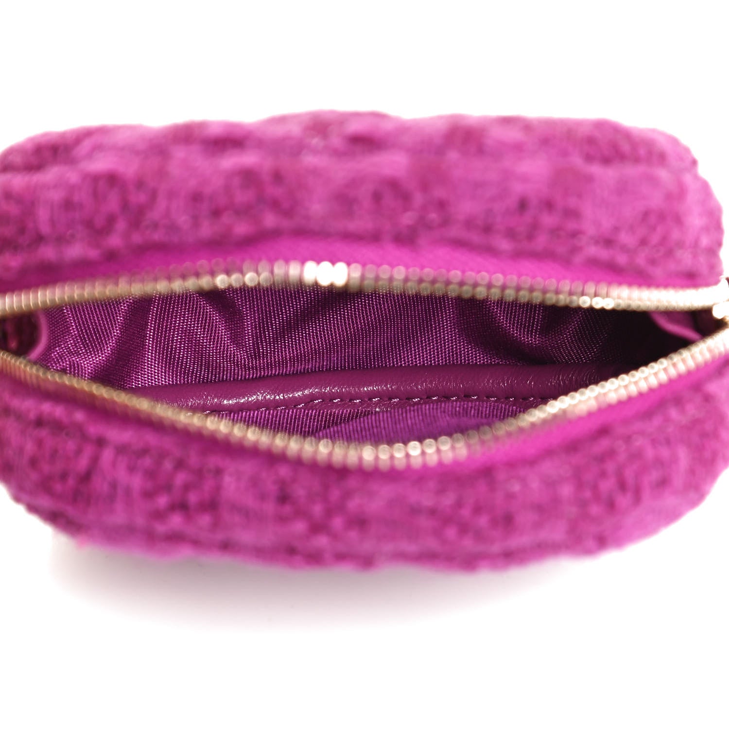 Chanel Tweed Lambskin Quilted Waist Bag With Coin Purse Fuchsia 5 of 13