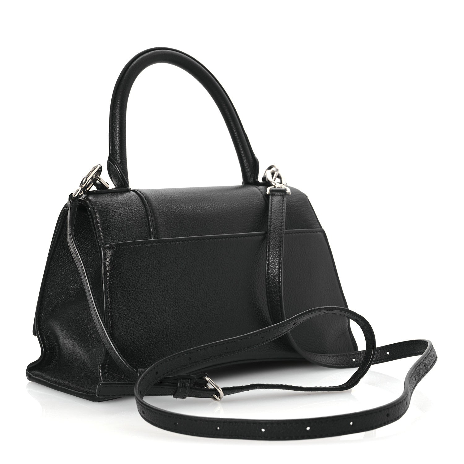 Balenciaga Grained Calfskin Small Hourglass Top Handle Bag Black 3 of 18