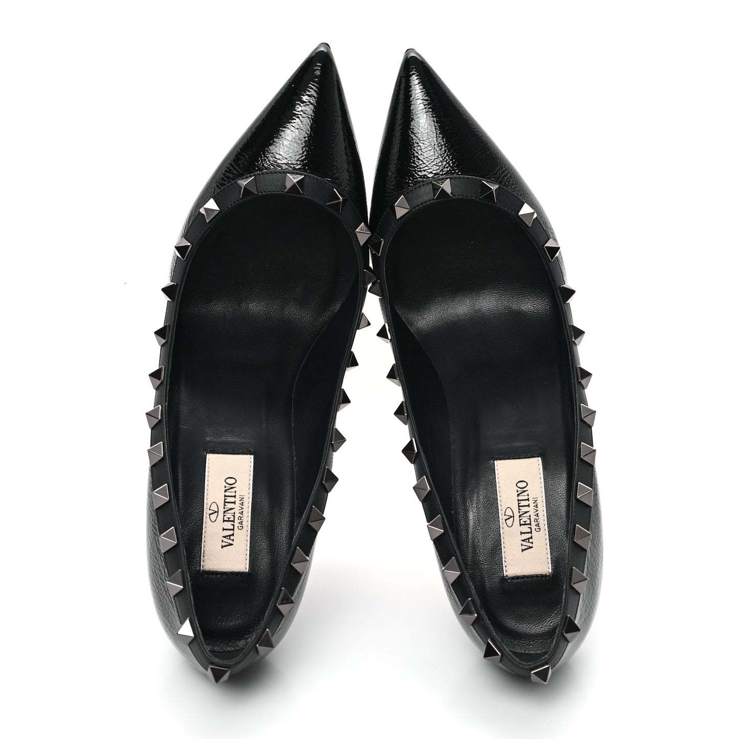 Patent Calfskin Rockstud 100mm Pumps 38.5 Black