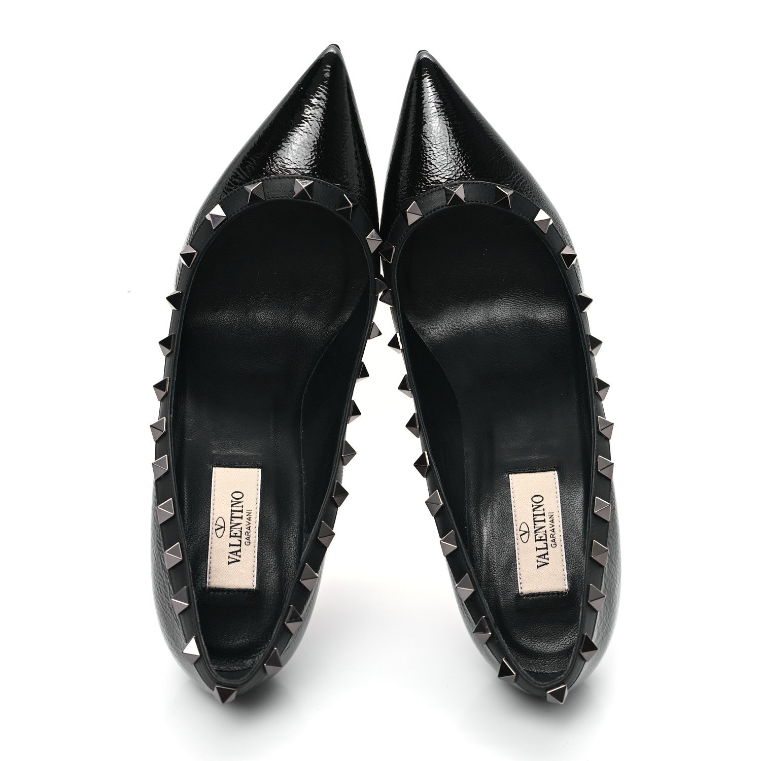 Valentino Garavani Patent Calfskin Rockstud 100mm Pumps 38.5 Black 2 of 10