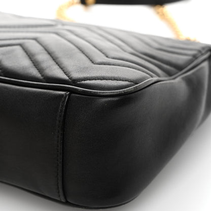 Gucci Calfskin Matelasse Medium GG Marmont Shoulder Bag Black 12 of 18
