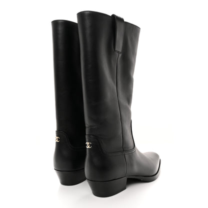 Chanel Calfskin CC High Boots 41 Black 4 of 8