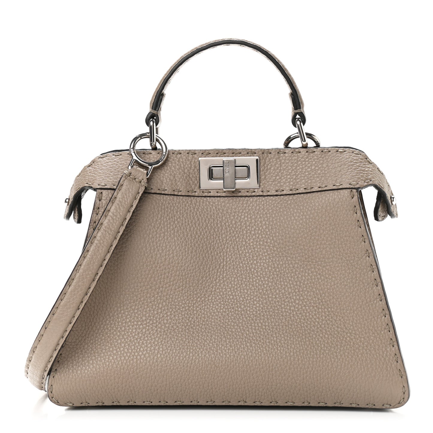 Cuoio Romano Selleria Chamois Small Peekaboo I SEE U Satchel Corda Camelia Cipria