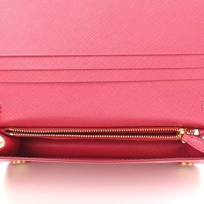 Prada Saffiano Metal Phone Wristlet Crossbody Wallet Peonia 5 of 12