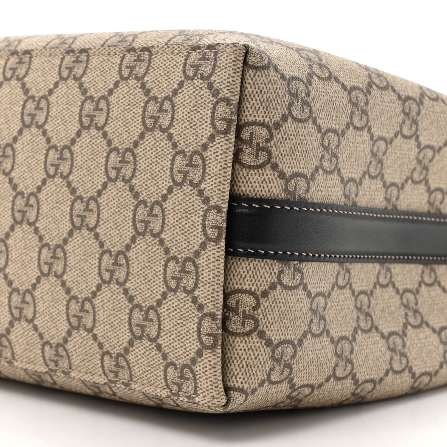 Gucci GG Supreme Monogram Emblem Mini Bucket Bag Beige Dark Brown Black 9 of 10