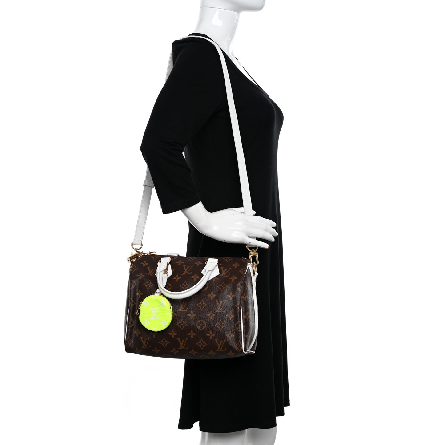 Monogram LV Match Speedy Bandouliere 25 White