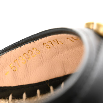 Gucci Nappa Matelasse GG Marmont Ankle Wrap Platform 35/120mm Espadrille Wedges 37.5 Black 8 of 12